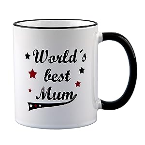 Mug World's Best Mum Vintage Style - Perfect Gift as Ceramic Coffee Cup for The Mother (Christmas/Birthday/Mothers Day)