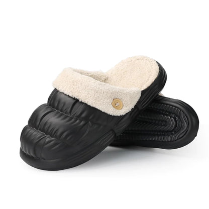 SIIIX Cloud Sliders Thick Sole Winter Faux Fur Fleece Women Men Slippers Washable Anti-Slip and Waterproof House Sliders Cozy Comfort Outdoor Garden Clogs UK Size 6